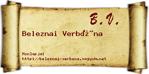 Beleznai Verbéna névjegykártya